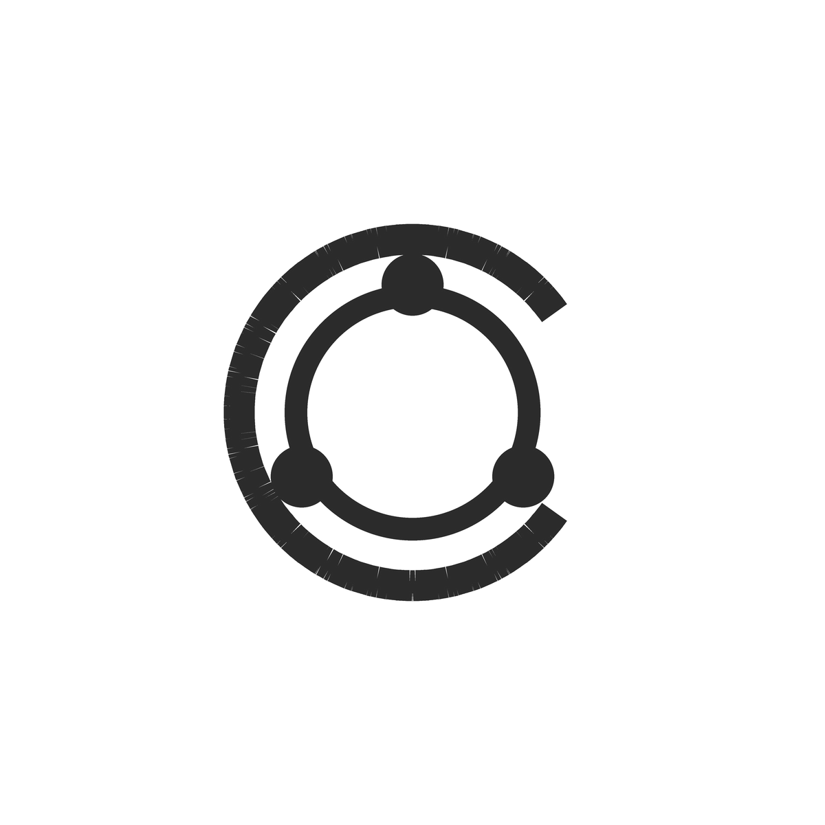 Crescent three-prong CZ top, seen face-on
