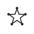 Five-prong star top, seen face-on