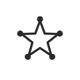 Five-prong star top, seen face-on