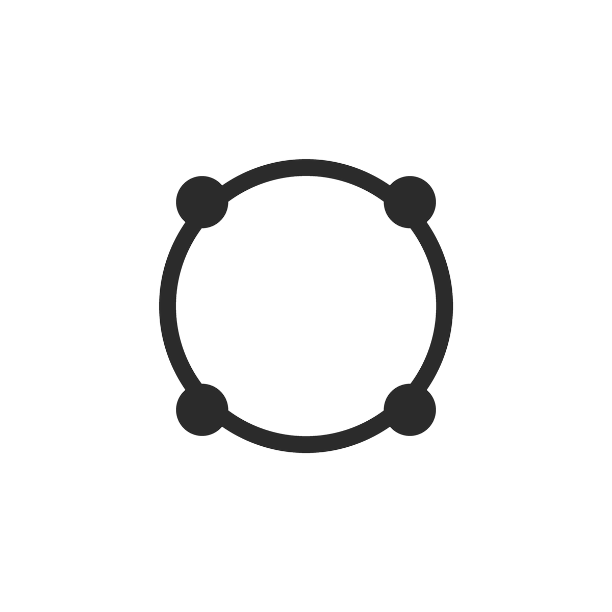 Four-prong round CZ top, seen face-on