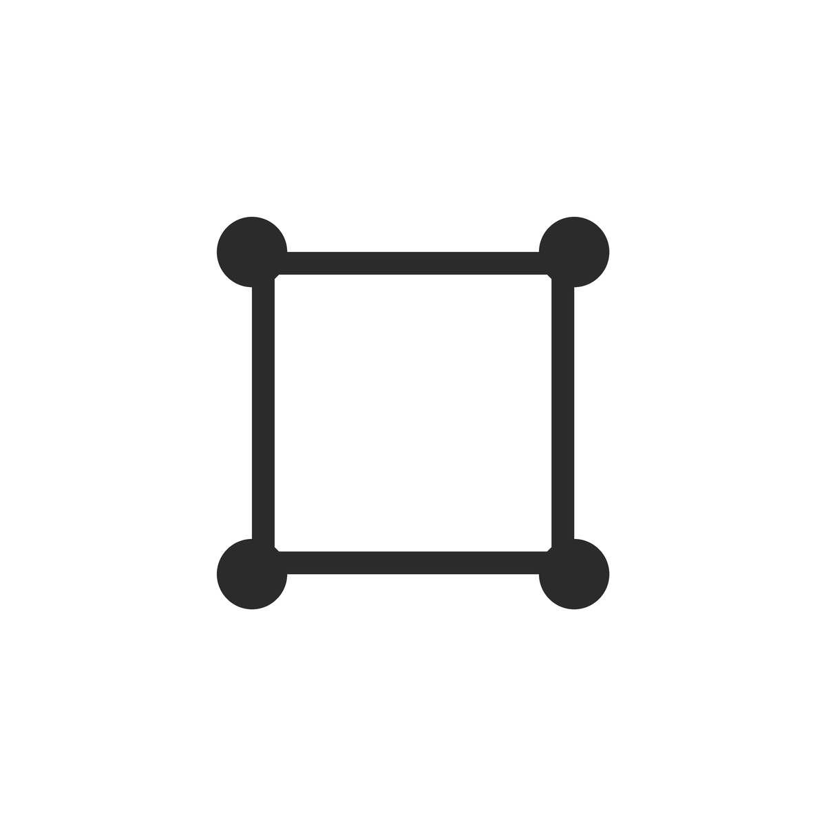 Four-prong square CZ top, seen face-on
