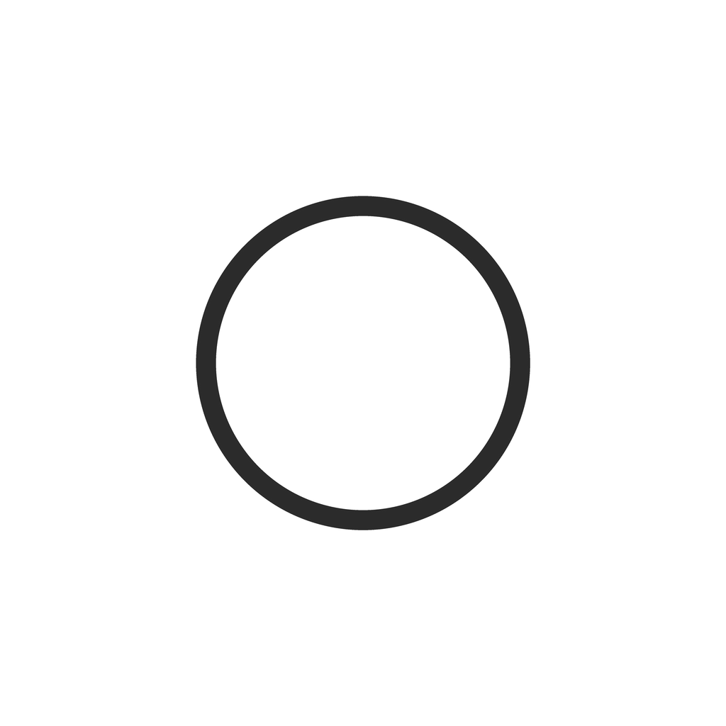 Round disc top, seen face-on