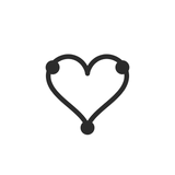 Three-prong heart CZ top, seen face-on